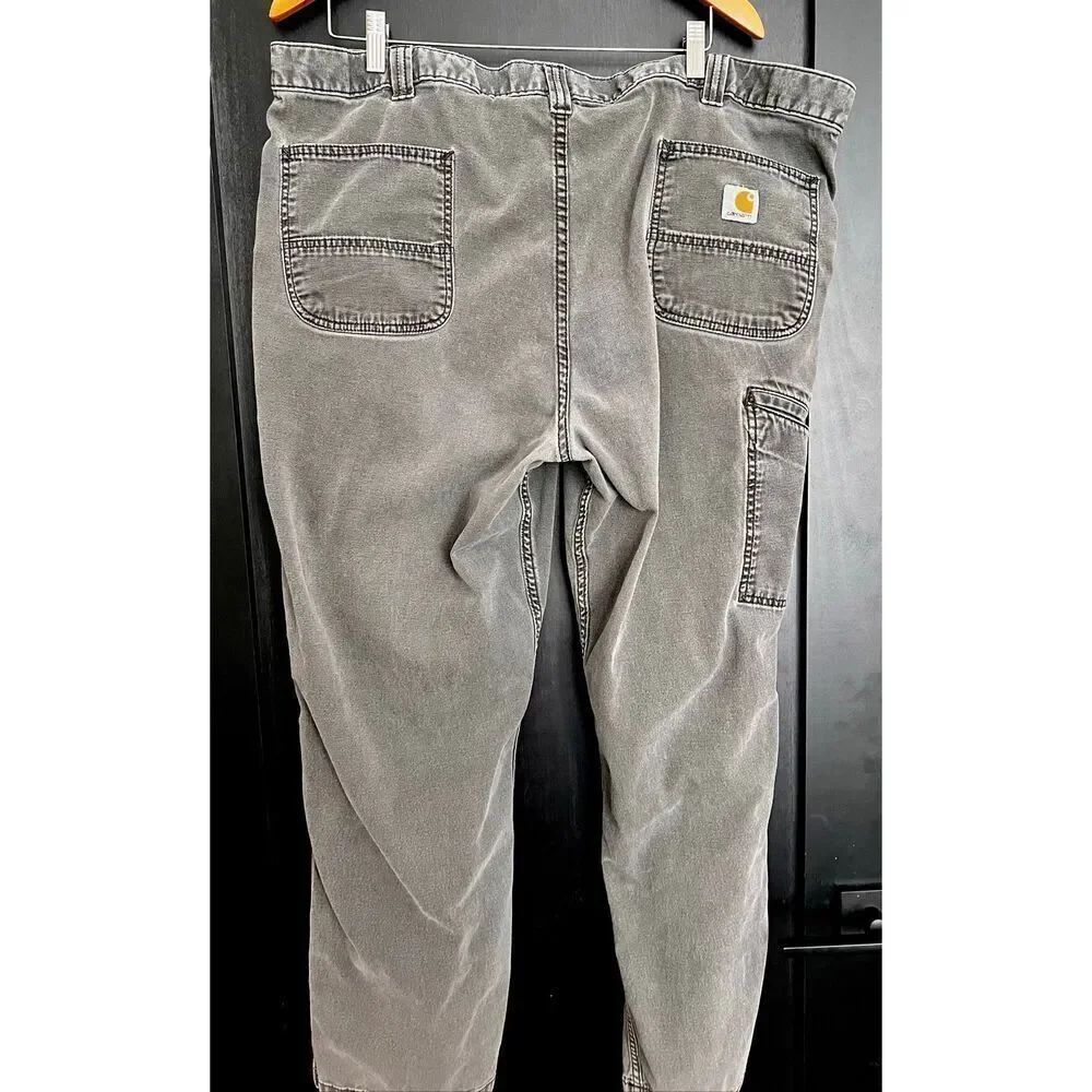 VTG Carhartt Flat Front Carpenter Pants Jeans Baggy Relaxed Fit Workwear 44 x32